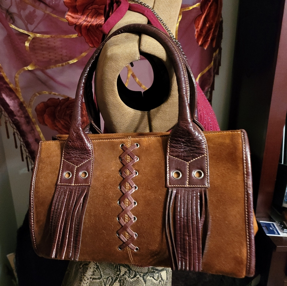 👜 CarBotti VINTAGE BROWN SUEDE BAG